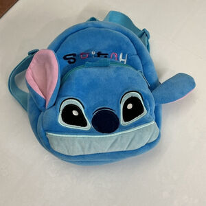 Blue Stitch Plush Backpack